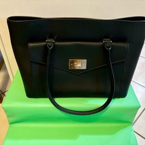 Black Kate Spade Tote Handbag with flap front